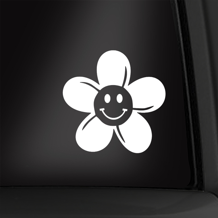 Smiling Daisy 4 Inch Vinyl Decal Flower Sticker New! Multiple Colors Available!