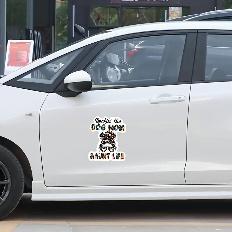 Dog Mom And Aunt Life Vinyl Decal – 5"x6" – for Cars, Laptops, and More