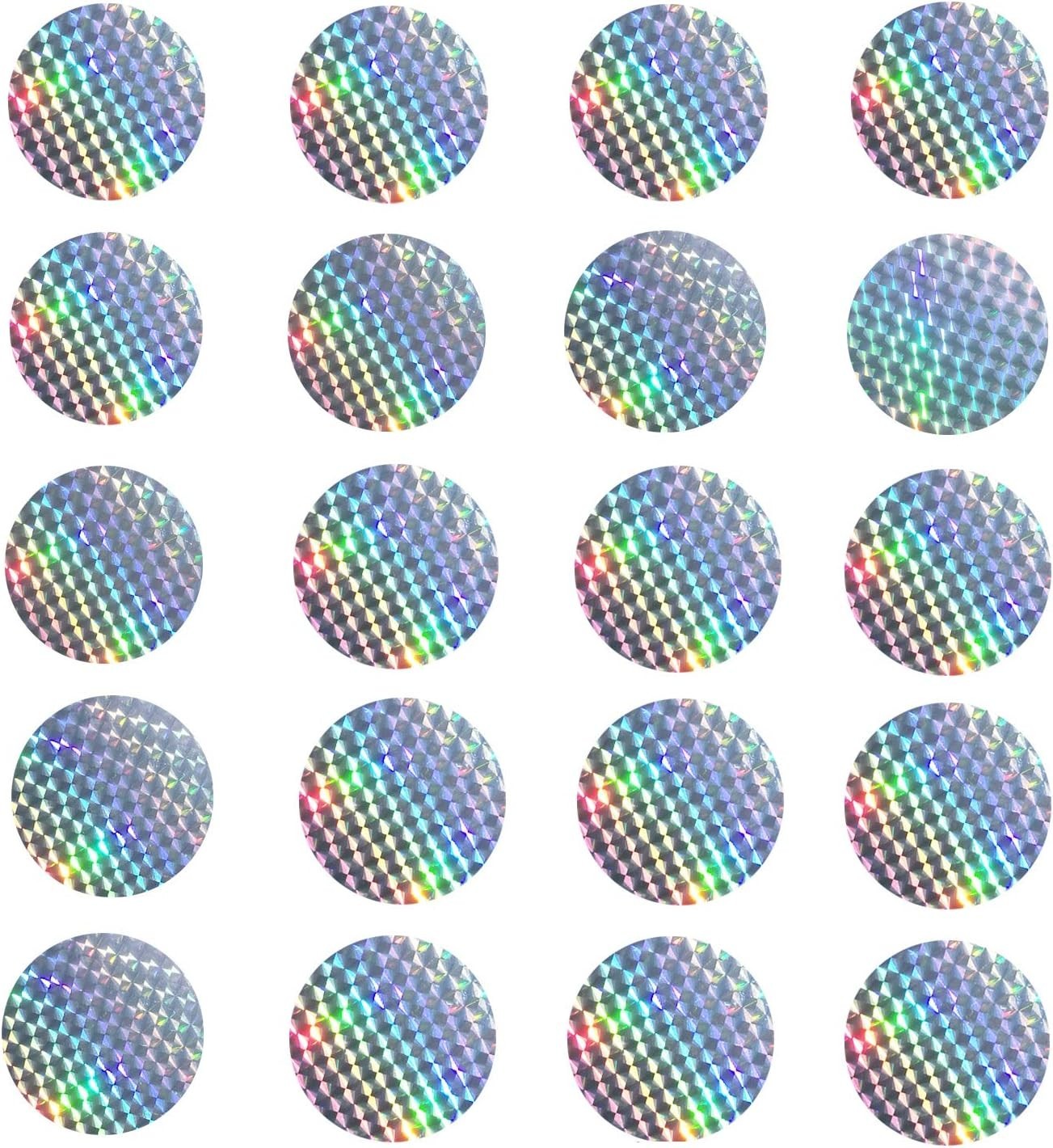 Holographic Bird Protection Window Decals – 20 Circular Stickers for Safety