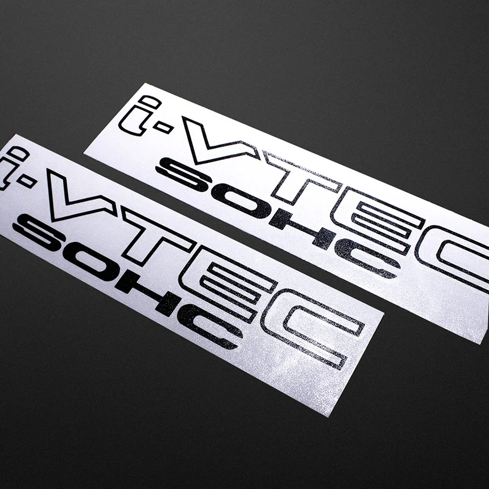 Aftermarket I-VTEC SOHC Sport Racing Vinyl Decal – 2-Pack Side Door Sticker | 9