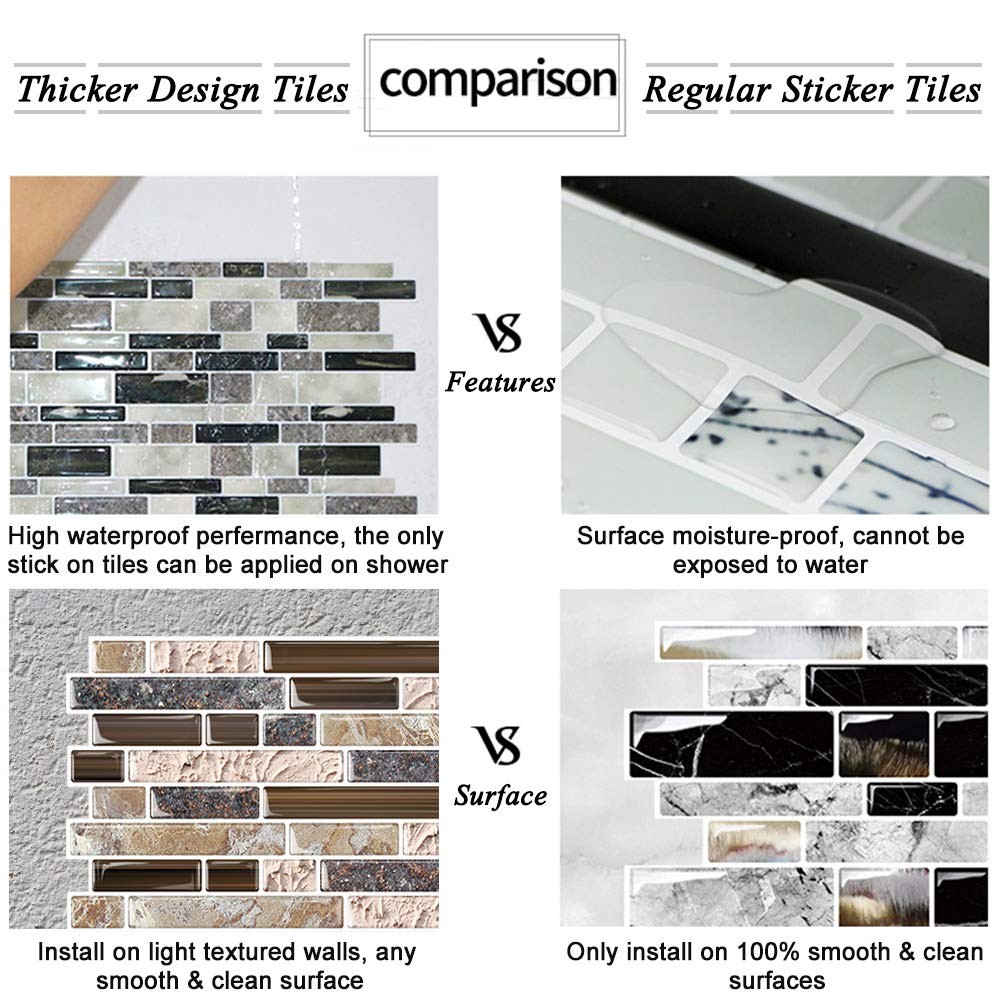 Peel and Stick Subway Tile, Stick on Tiles Backsplash for Kitchen & Bathroom …