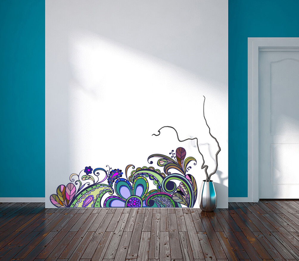 Flowers Decal, Bouquet Wall Sticker, Plant Wall Decal, Flower Garden Home Décor