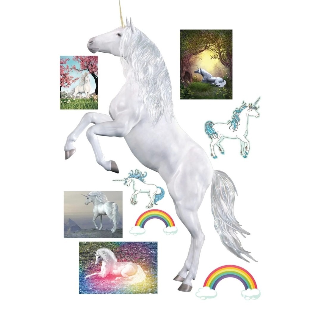 Fathead UnicornRemovable Adhesive Decal LARGE Life Size 10 Decals 57"W x 82"H