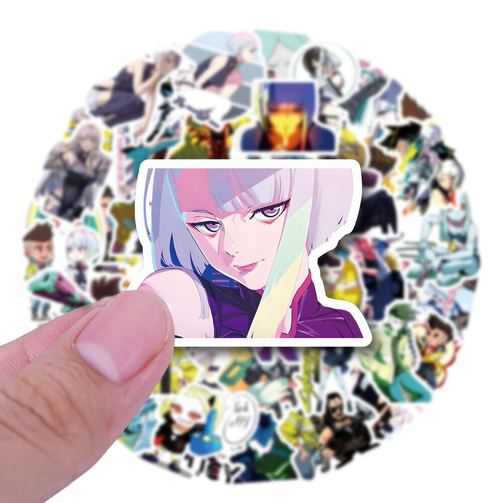 100Pcs Cyberpunk: Edgerunners Cartoon Sticker for Teens Girls Water Bottles