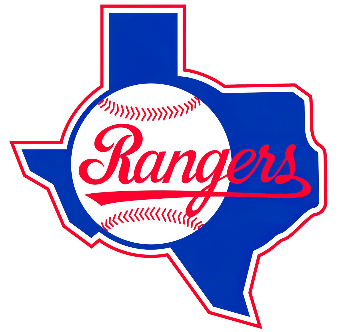Texas Blue Red Baseball Weather Resistant Vinyl Sticker/Decal 08