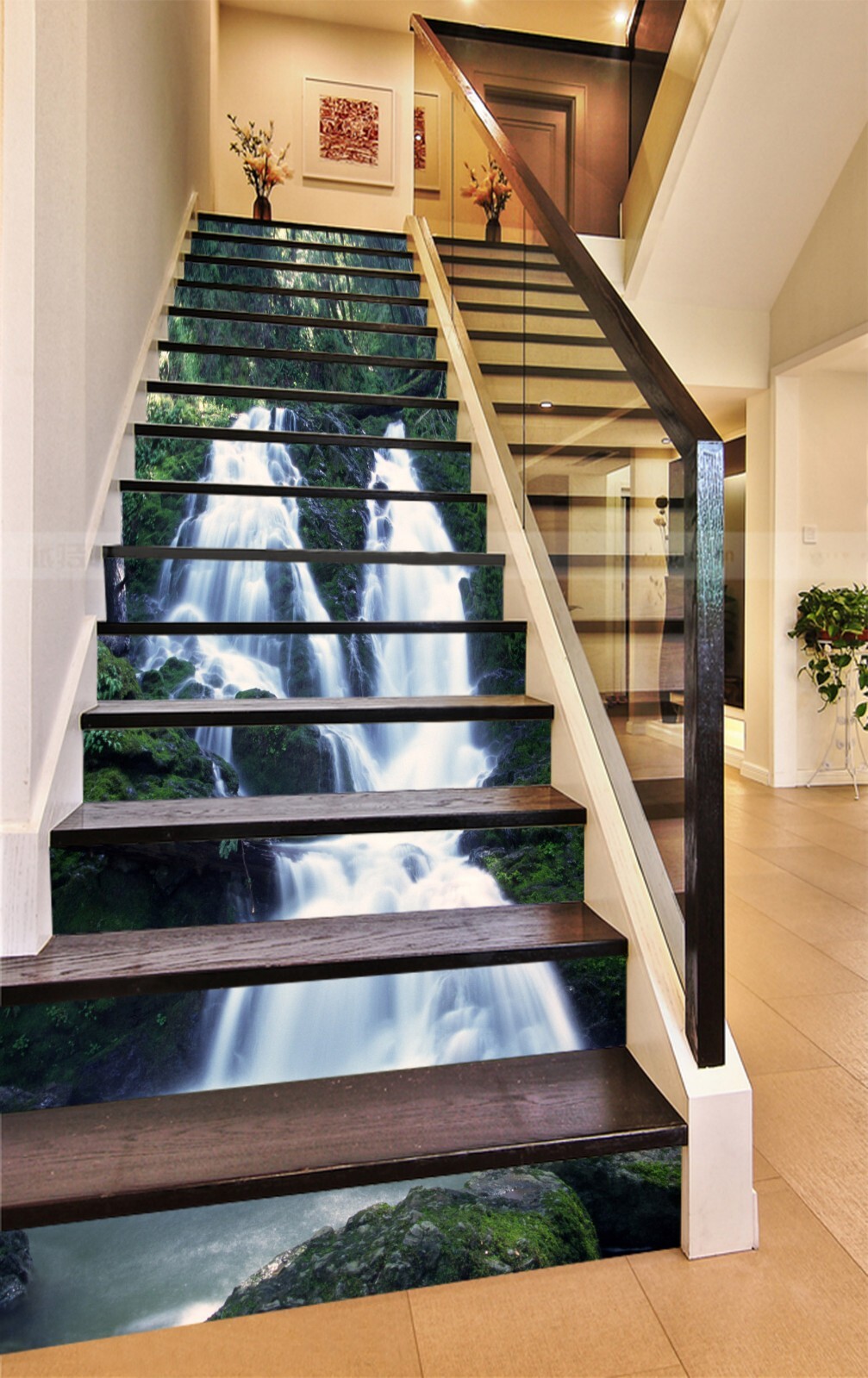 3D Natural Waterfall AZ1184 Stair Risers Decoration Mural Vinyl Wallpaper Kay