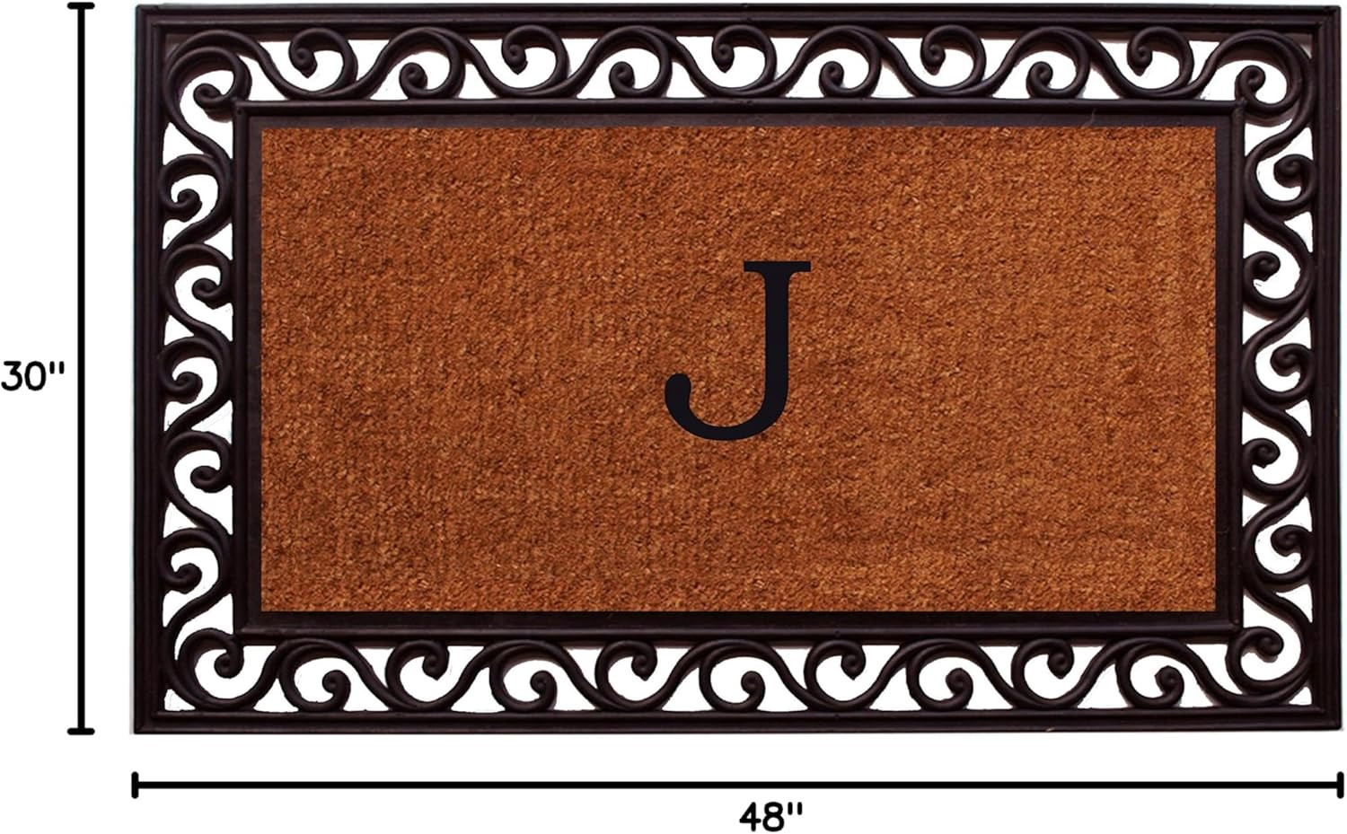 Home & More 100063048 Rembrandt Monogram Doormat 30" X 48" (Letter J)
