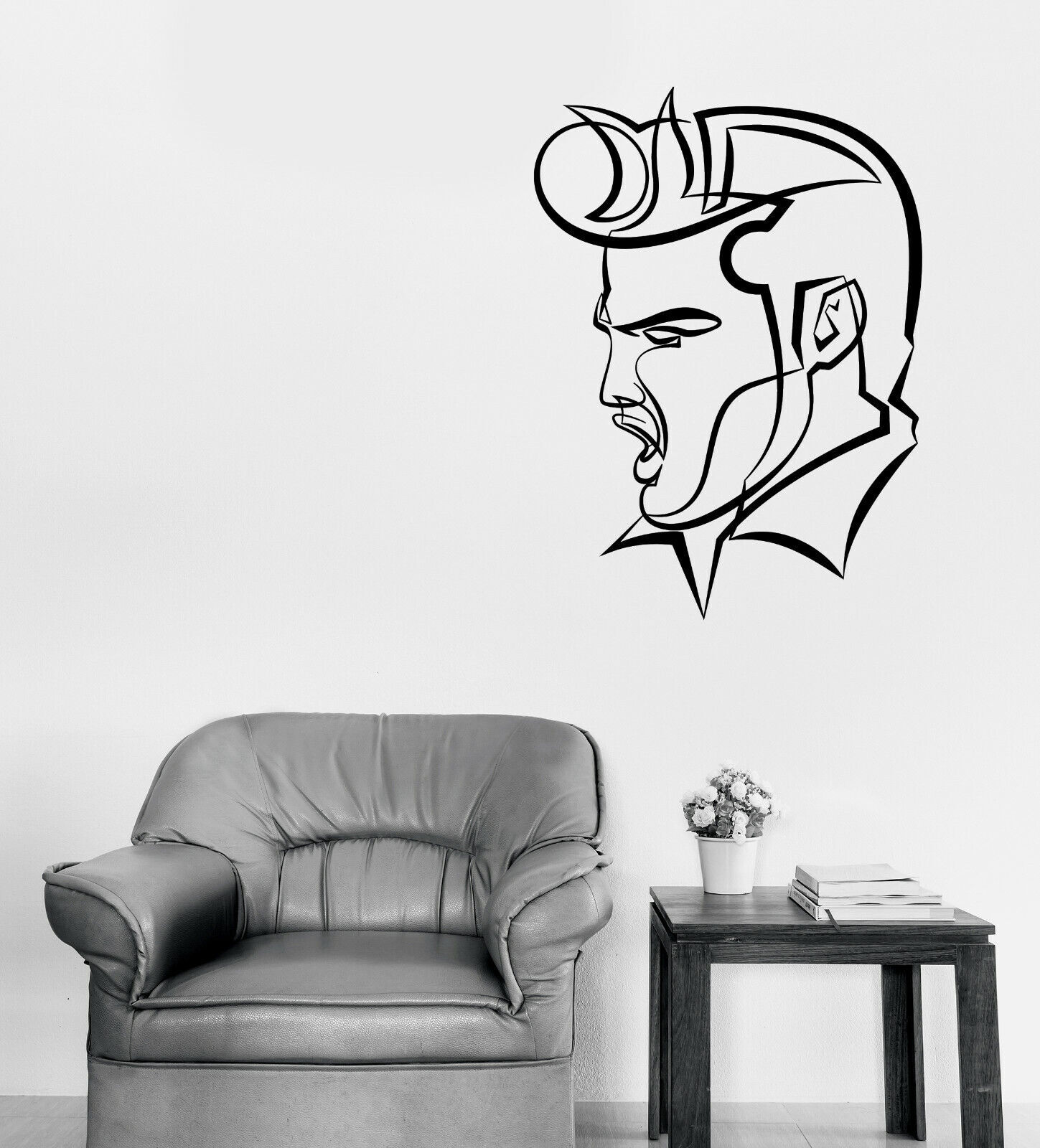 Vinyl Wall Decal Artistic Popular Singer Musician Portrait Elvis Presley (n1649)
