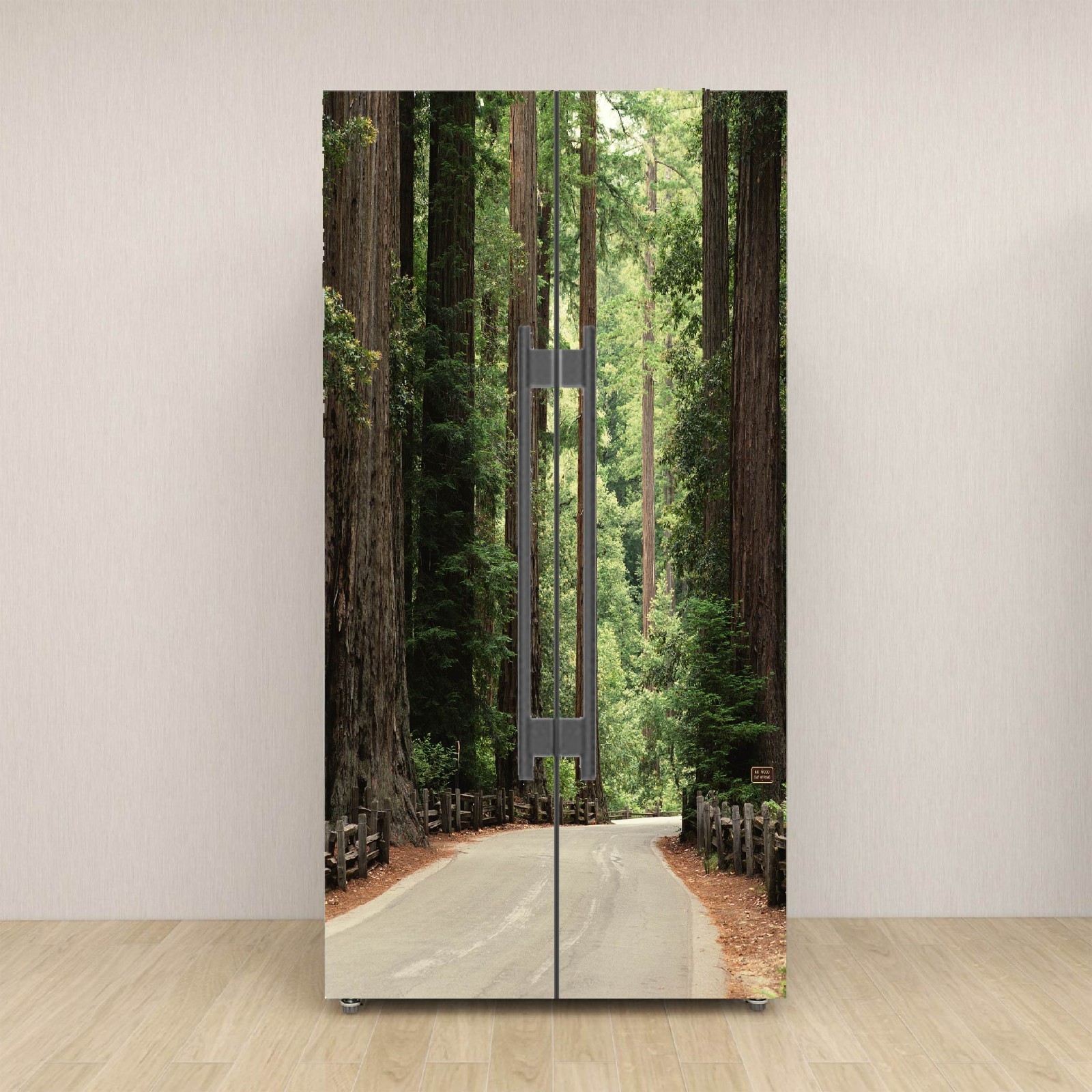 Forest Refrigerator Wrap, Nature Vinyl Fridge Cover