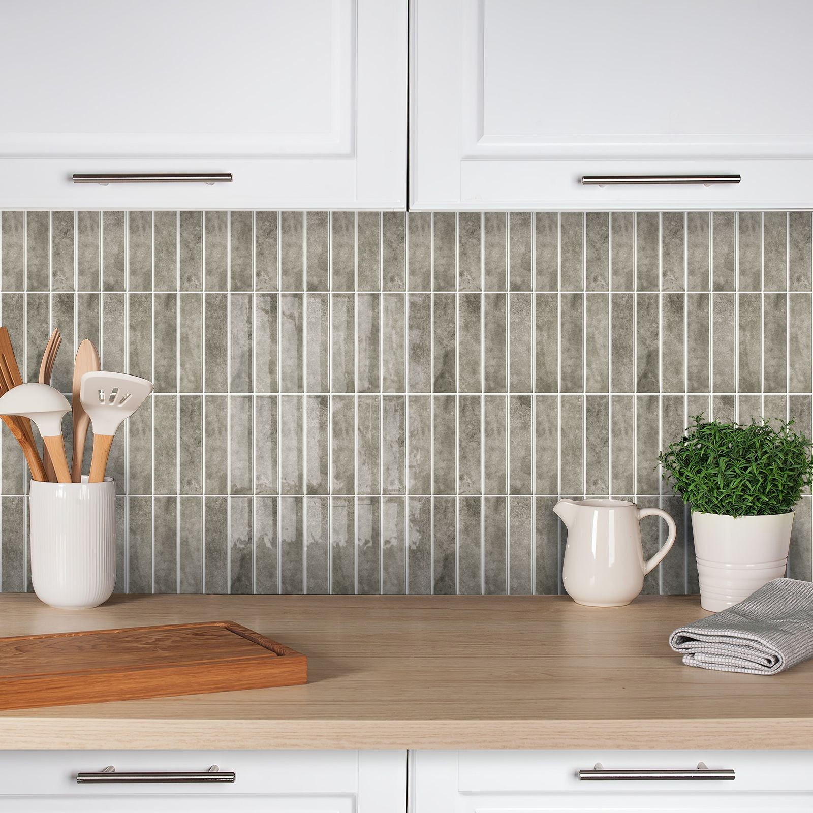 10 Pcs Peel and Stick Wall Tiles 12×12" Vintage Subway for Kitchen Bathroom NEW