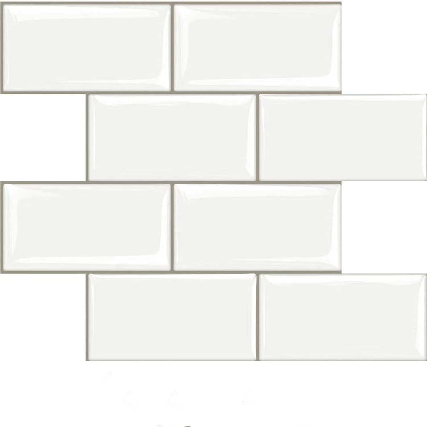 10Sheet Peel and Stick Subway Tile, Stick on Tiles Backsplash for Kitchen & B…