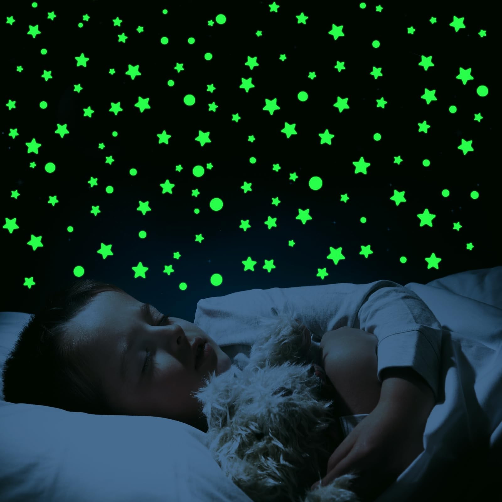 Realistic Tiny 3D Domed Glow in The Dark Stars, 826pcs Glow Dots and Stars, A…
