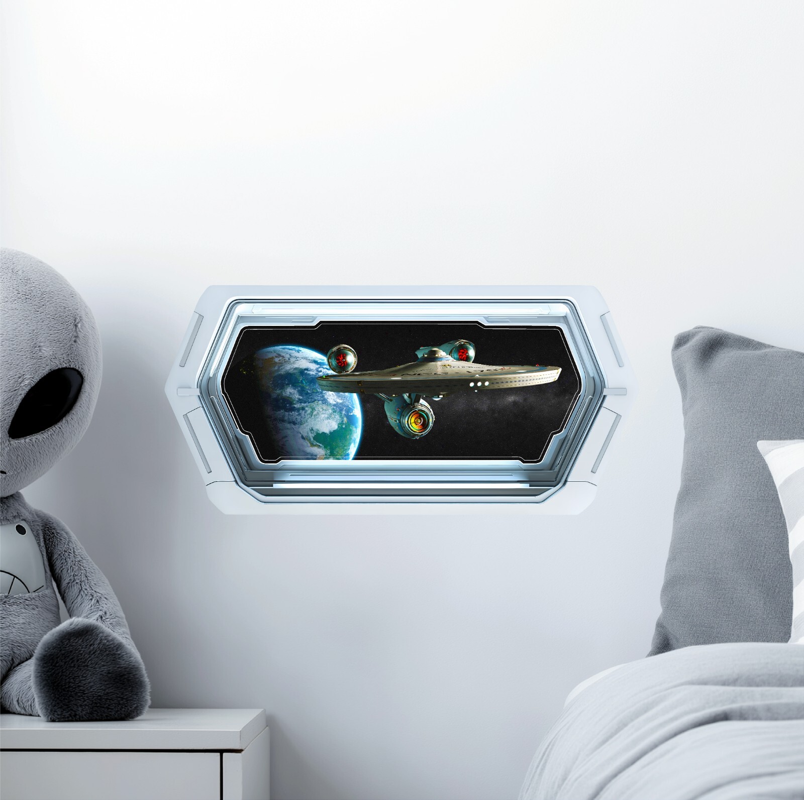 Space Window Wall Decal – Starship Enterprise – Removable Wall Sticker
