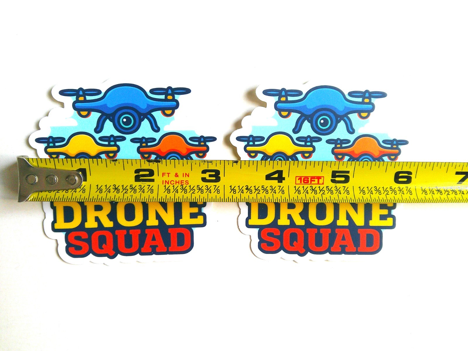 6 Fun Drone Stickers Die Cut 3" Vinyl 2 of each Design Self Adhesive