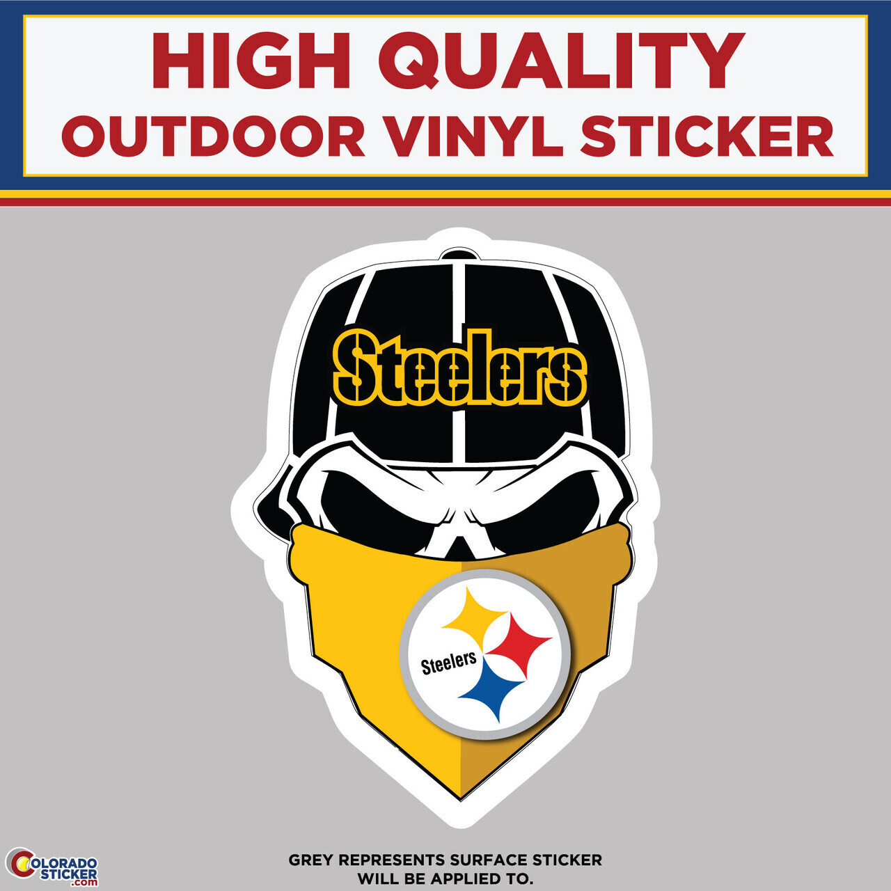 Steelers Skull and Mask, High Quality Vinyl Stickers