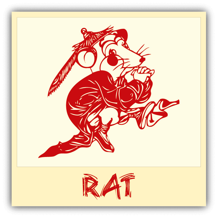 Rat Chinese Zodiac Sheng Xiao Humor Sign Car Bumper Sticker Decal