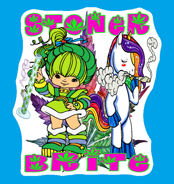 Stoner Brite Weed Cartoon Vinyl Sticker Stoner Weatherproof Marijuana Laptop 420