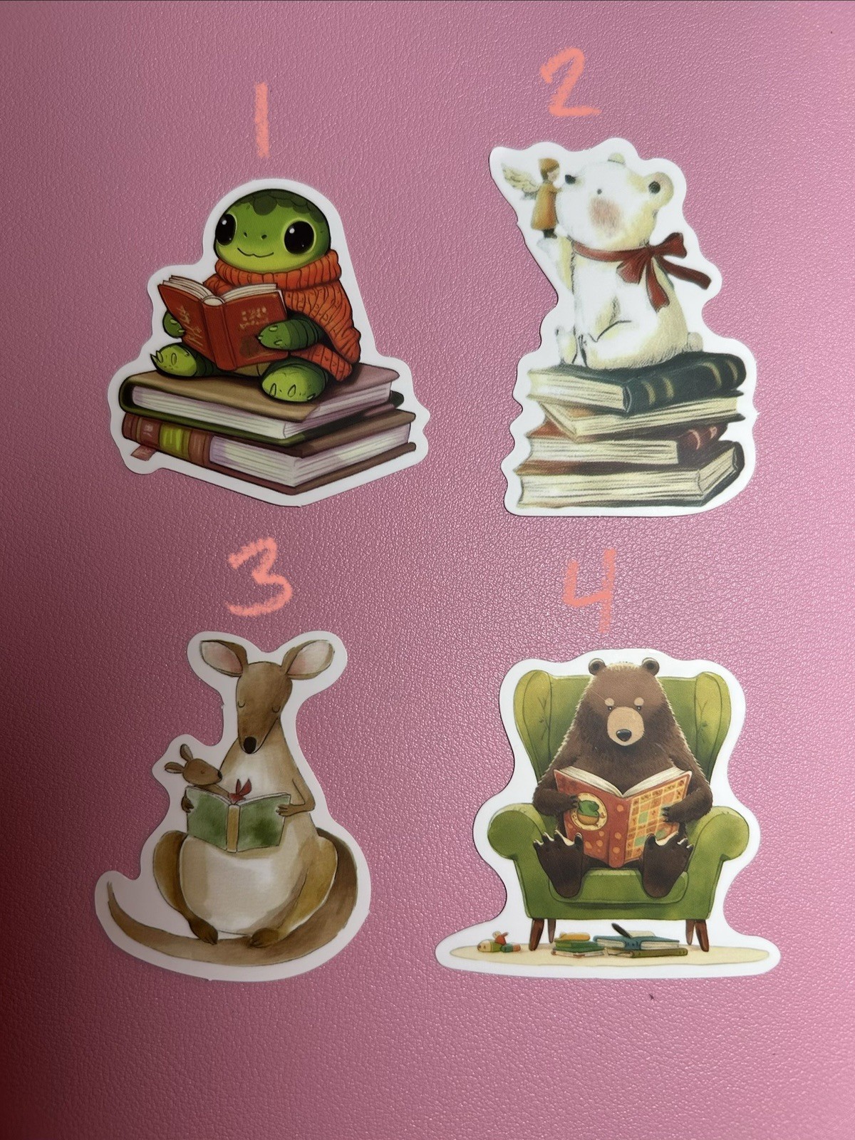 Animals Reading Books Stickers