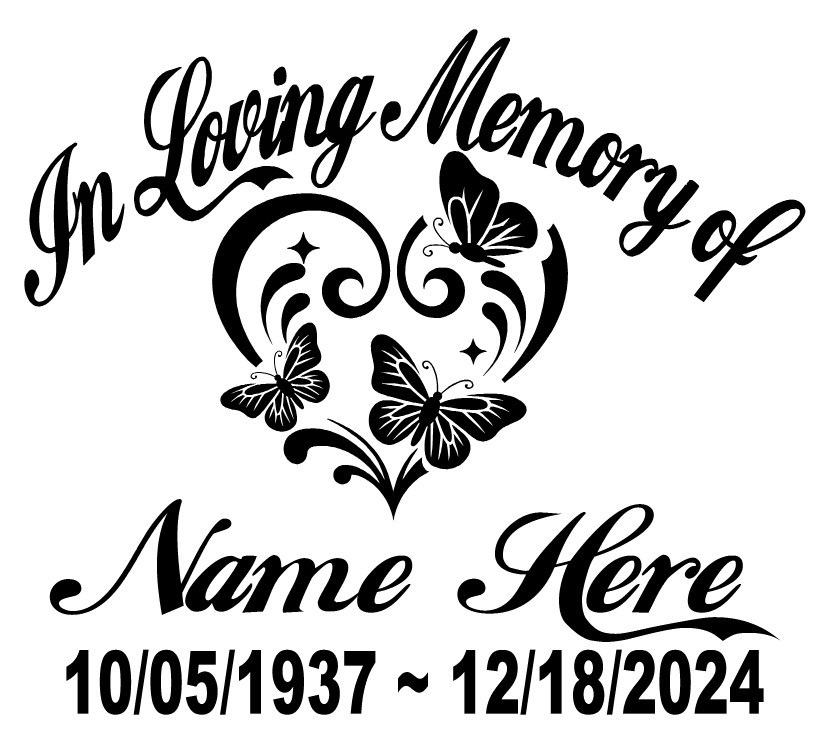 In Loving Memory Decal Heart Flower Butterfly Floral Car Window Vinyl Sticker 08