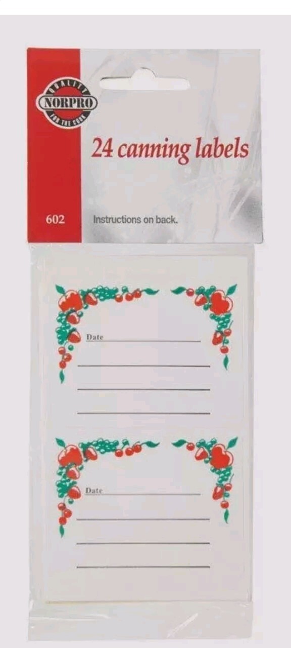 NORPRO 24 pk Ball Canning Jar Labels Preserving Stickers 2.5" x 2" Quart or Pint