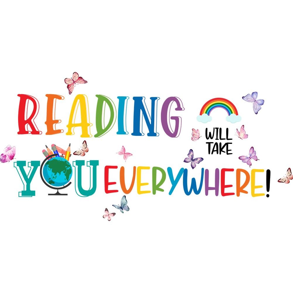 Reading Will Take You Everywhere Inspirational Quote Wall Sticker for Classro…