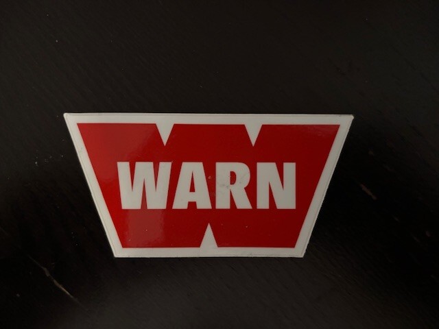 Warn Winch Vinyl Decal OEM 2"x4"