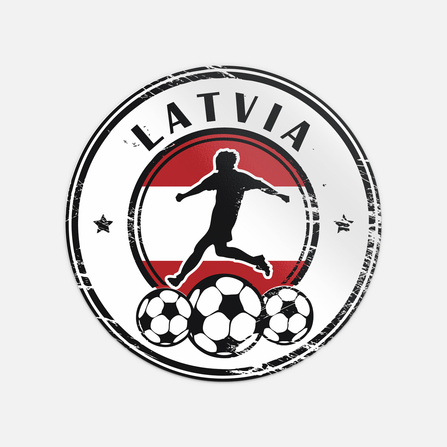 Grunge Football Soccer Stamp Latvia Sport Vinyl Sticker Decal