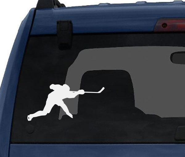 Hockey Silhouette- Player Varsity Professional League #5 -Car Tablet Vinyl Decal