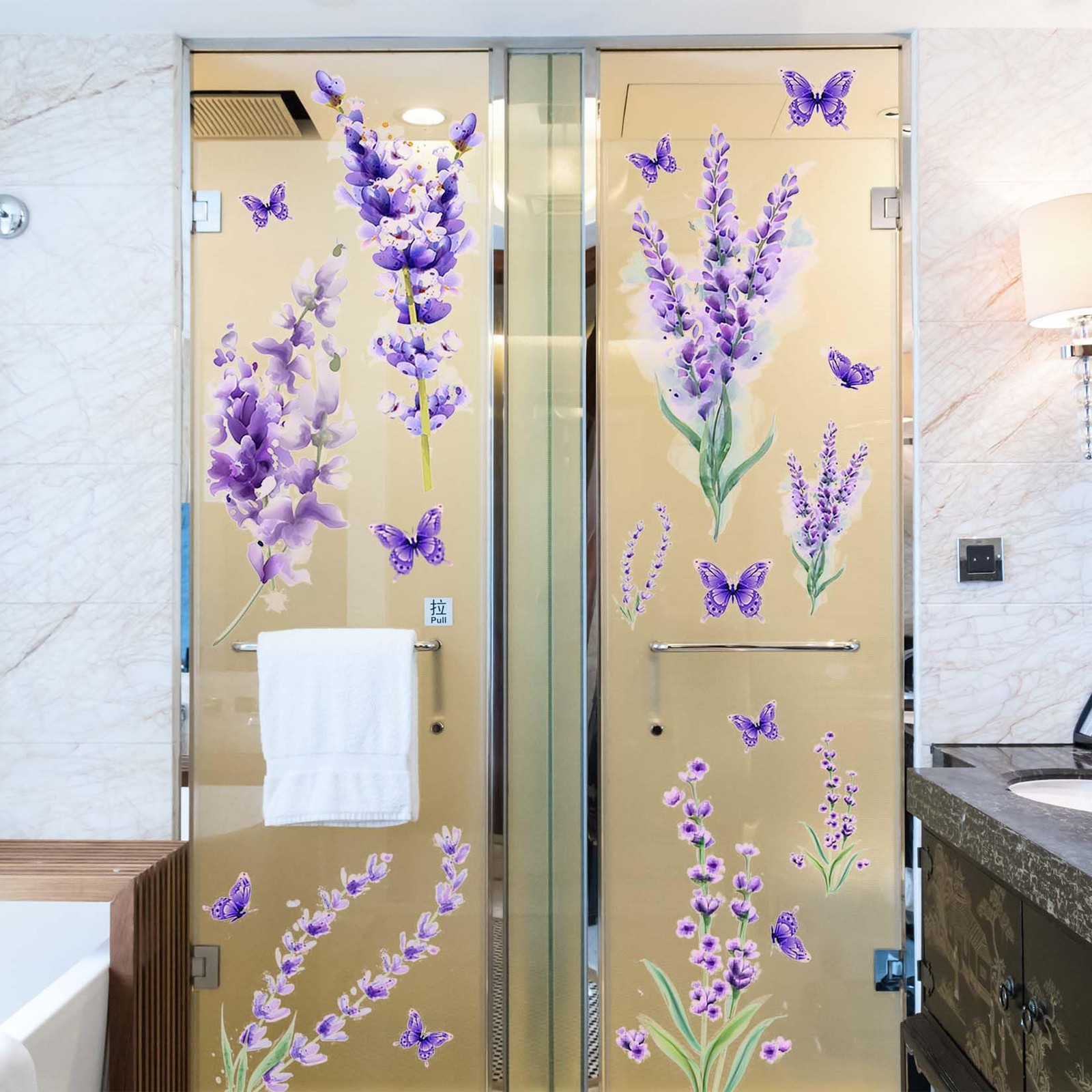 Removable Purple Lavender Wall Decals Purple Flowers Butterfly Wall Stickers …