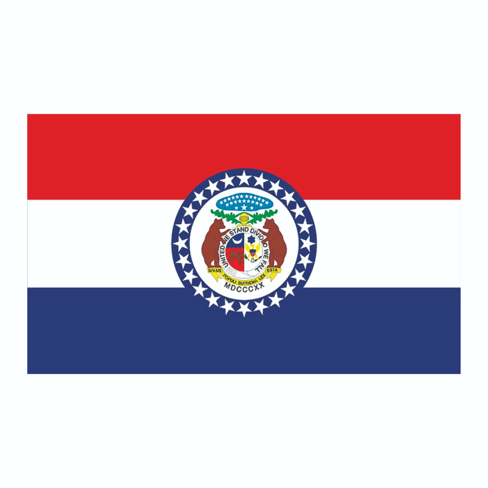 Missouri State Flag Sticker, Decal, Bumper Sticker Vacation Sticker 3" x 5"
