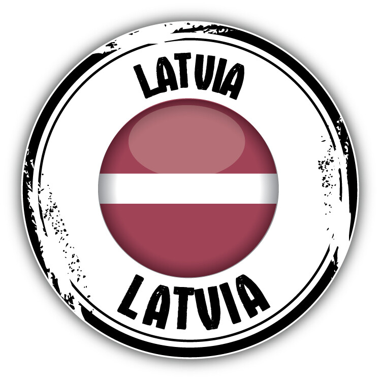 Latvia Flag Grunge Rubber Stamp Car Bumper Sticker Decal