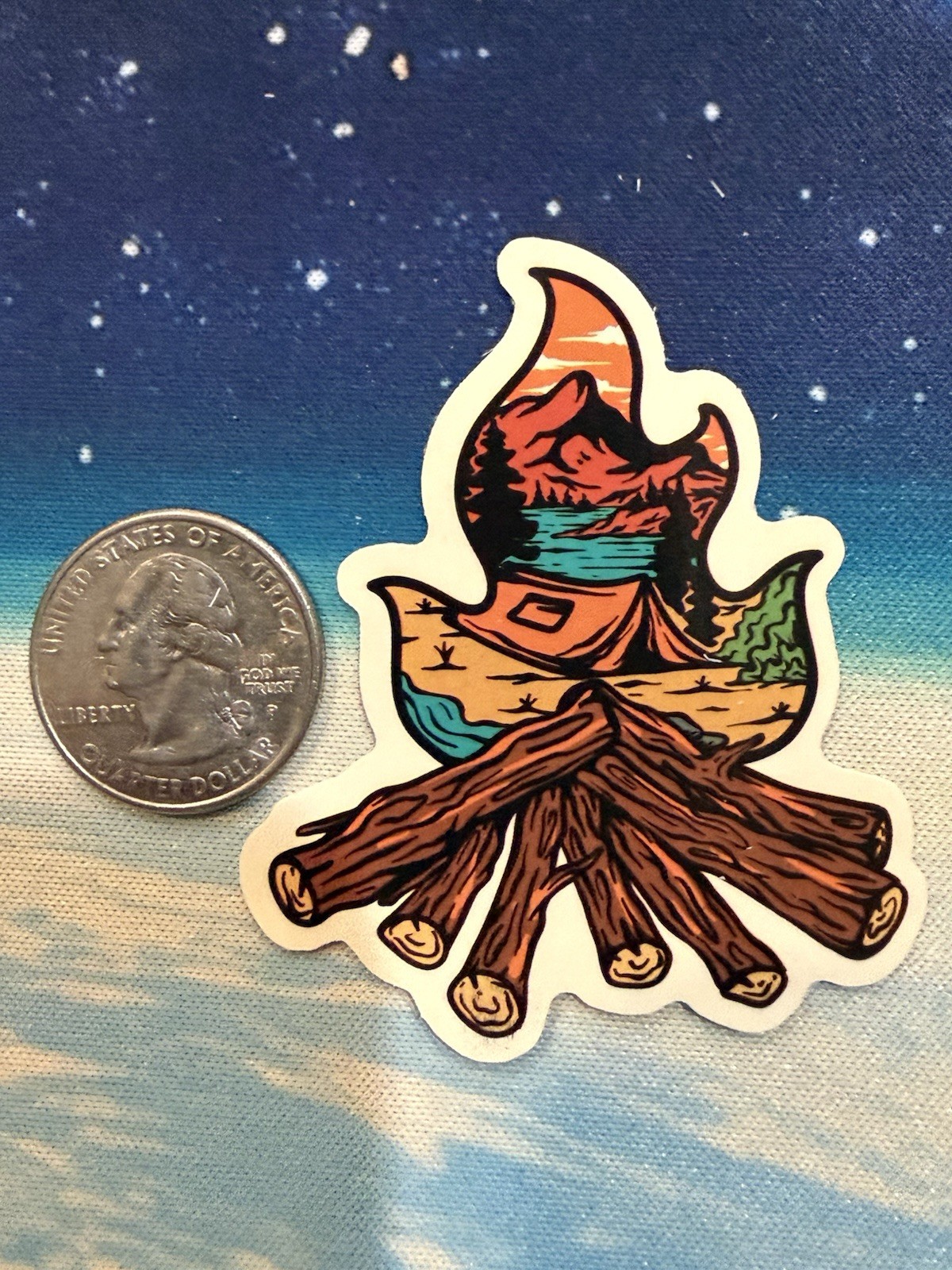 Outdoors Hiking Camping Adventure Nature Mountain Forest Trail Sticker Decal