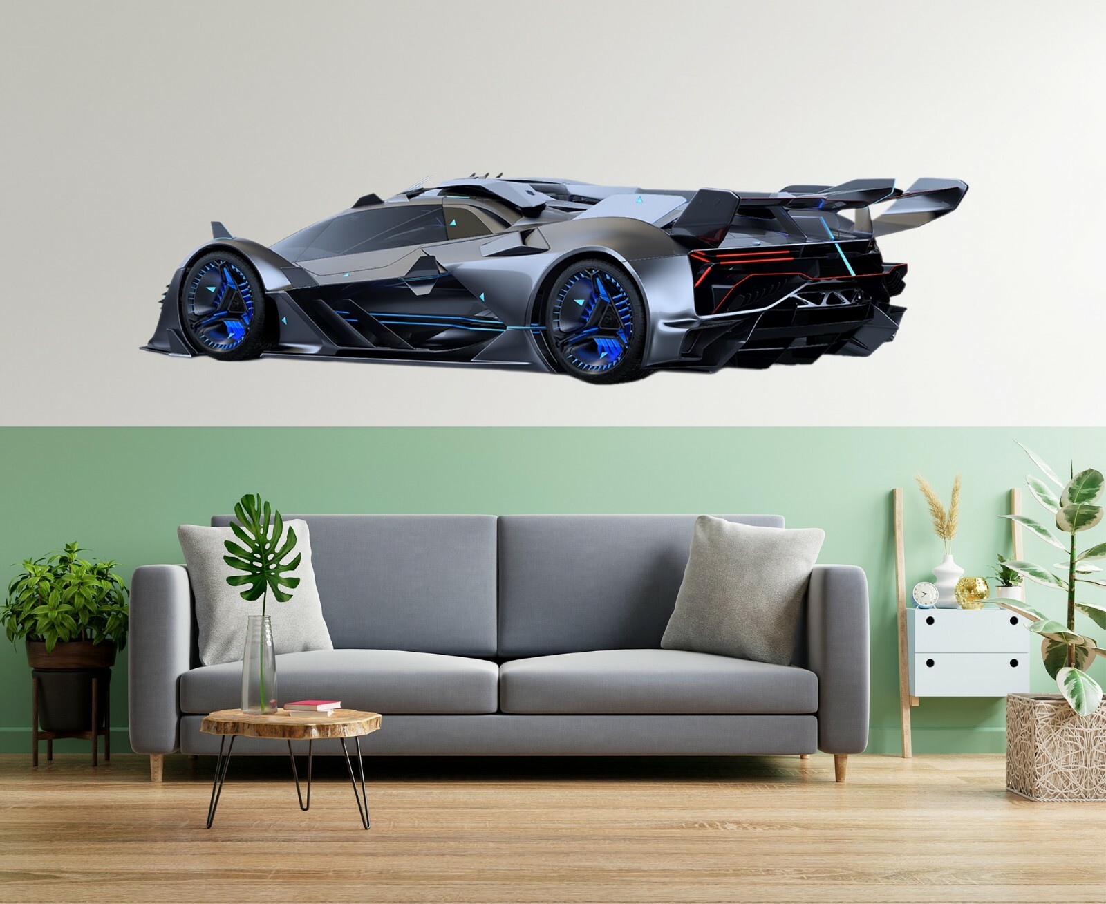 3D Red Tail Light G290 Car Wallpaper Mural Poster Transport Wall Stickers Honey