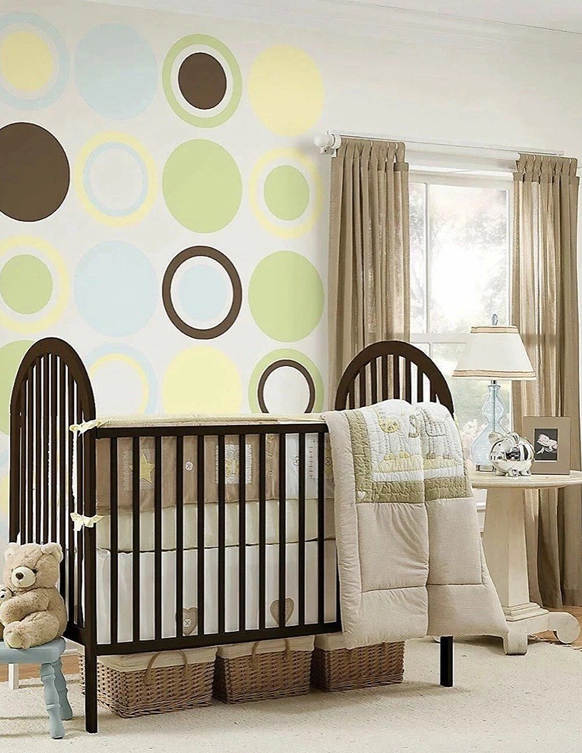 Wall Pops Vinyl Wall Art Pea Pod Green & White Large Dots Lot(3) New Sealed
