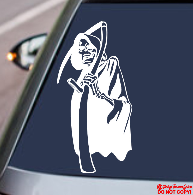 GRIM REAPER VINYL DECAL STICKER CAR TRUCK SUV REAR WINDOW BUMPER ANGEL OF DEATH