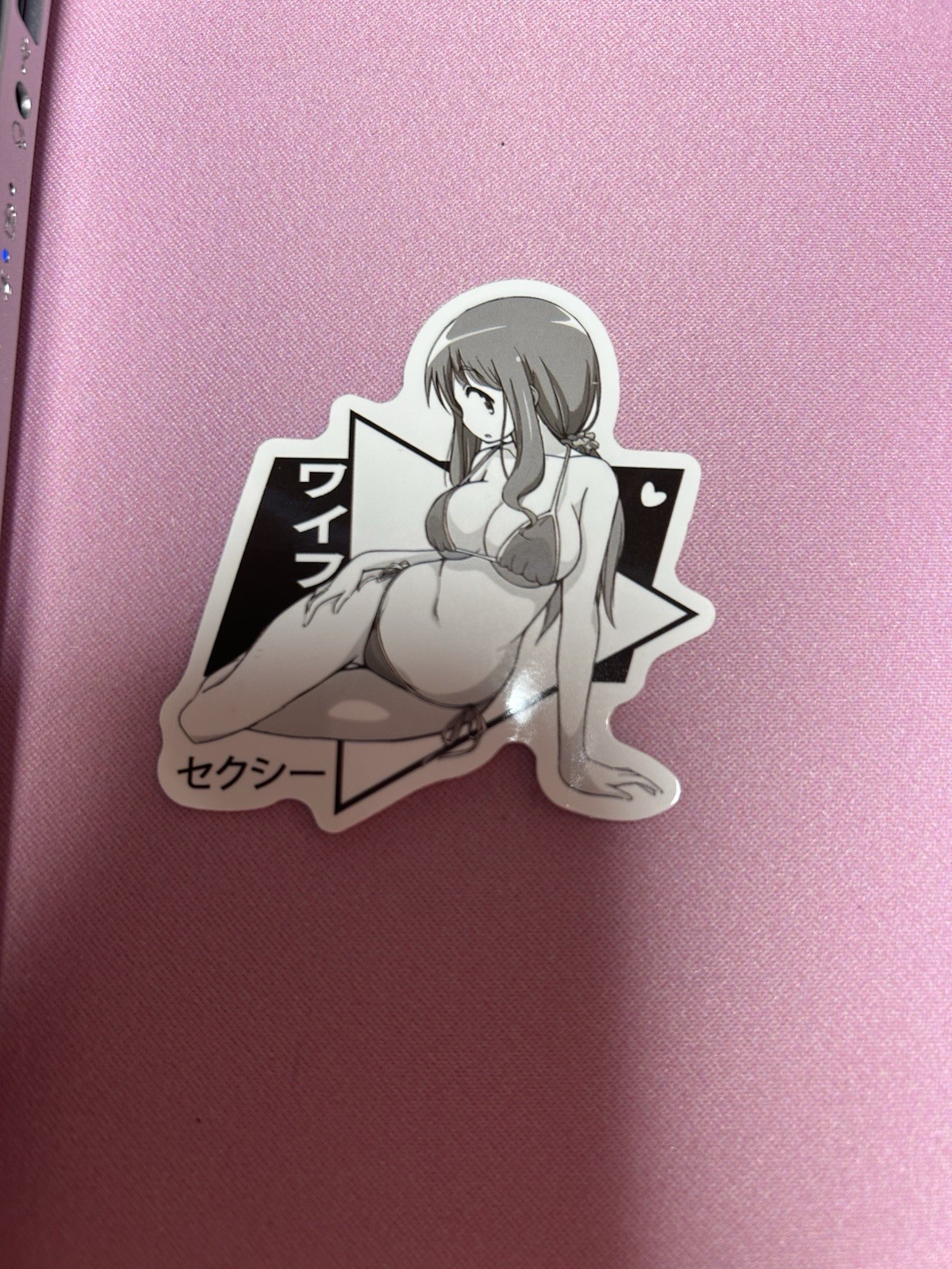 black and white waifu lewd sexy sticker #17