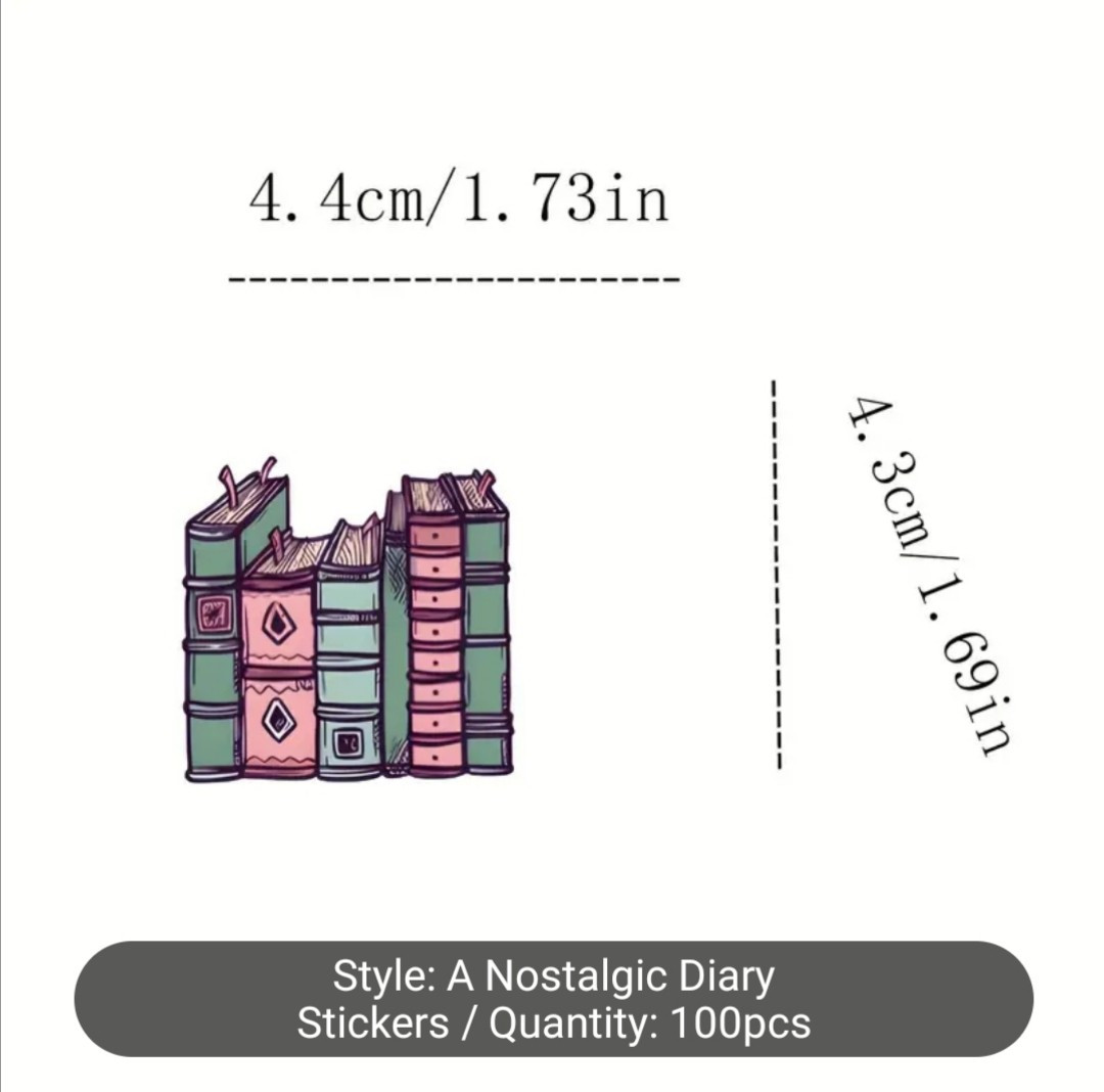 10 PCS Mini Vintage Retro Nostalgic Cozy Reading Aesthetic Stickers BRAND NEW