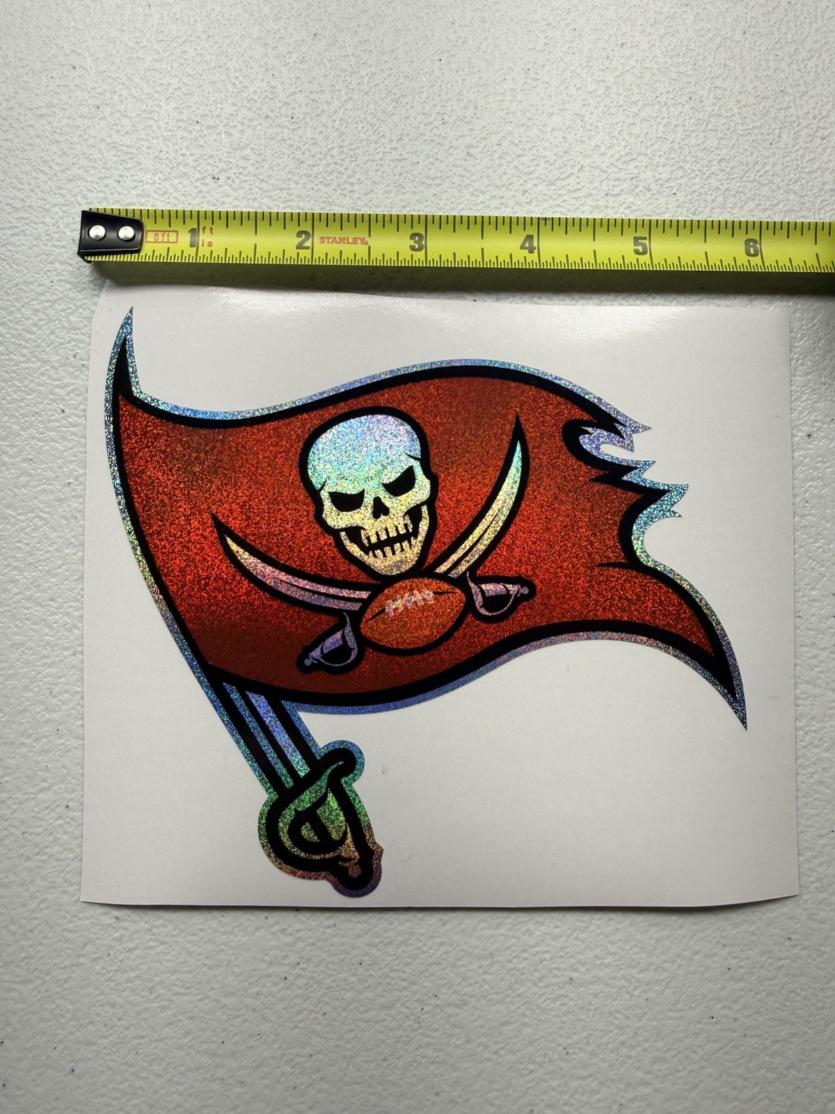 Tampa Bay Buccaneers Holographic Tiny Sparkle Vinyl Decal