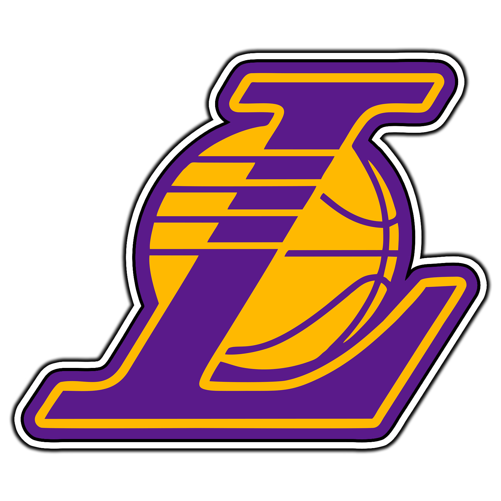 Los Angeles Lakers Monogram #3 Fan Sticker Waterproof Vinyl Decal Die-Cut