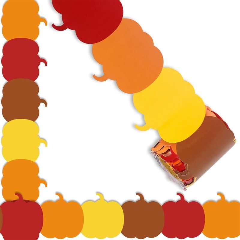 32.8ft Pumpkin Border Trim Sticker for Chalkboards Notice Board Decoration