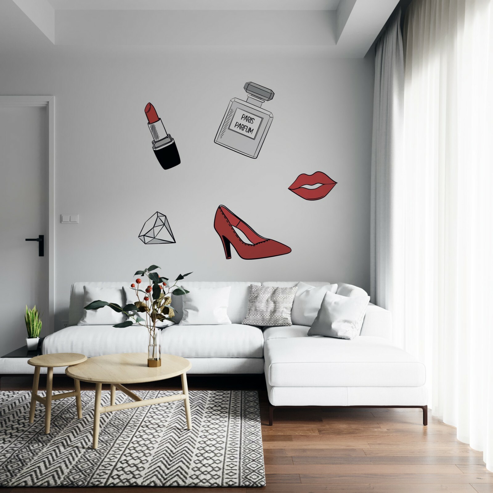 Adhesive Kids Girls Bedroom Decor Art Women Makeup Design Vinyl Home Wall Decal