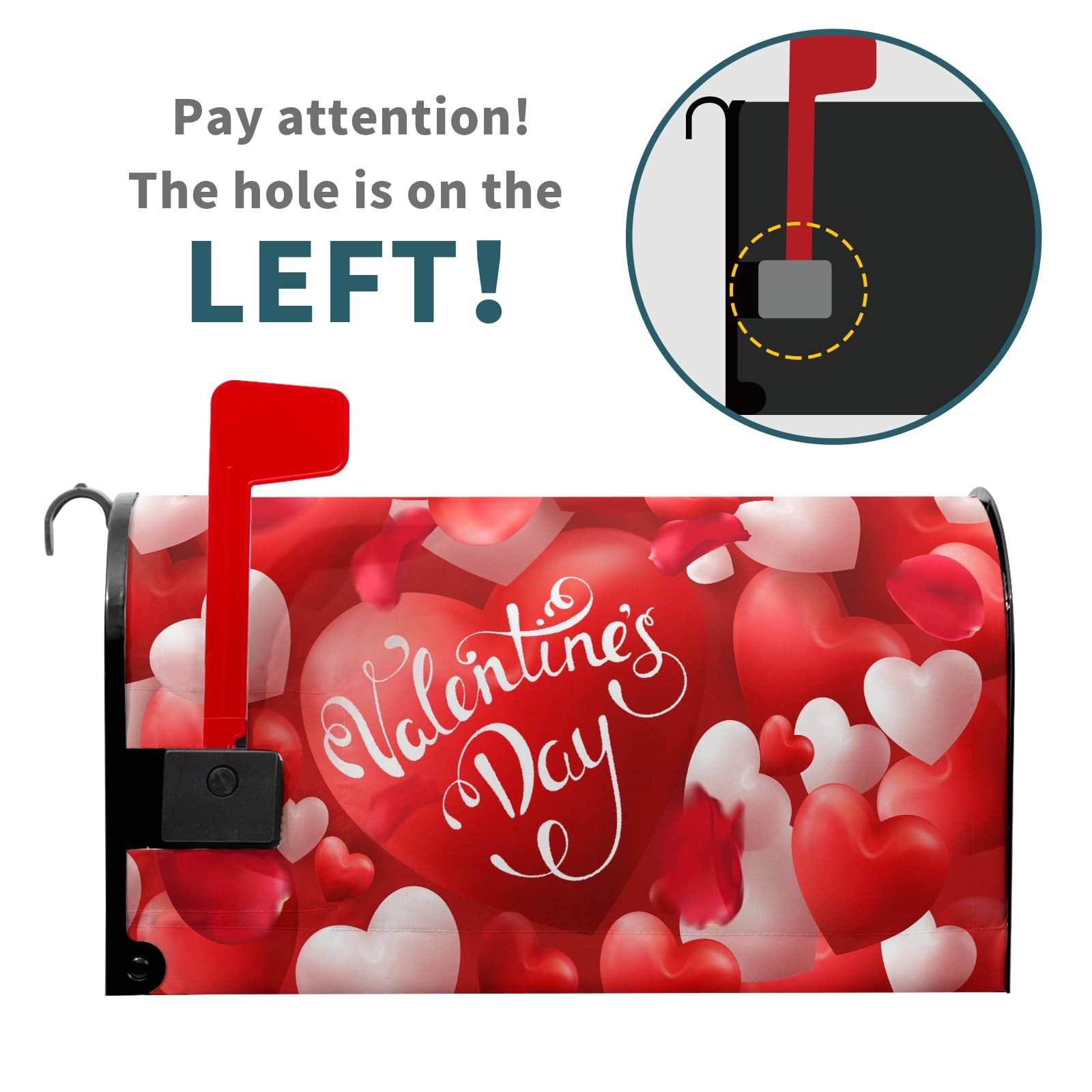 Anyako Valentine's Day Mailbox Covers Magnetic Standard 21×18 inch, Red Heart
