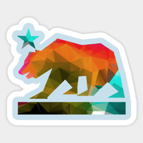 California State Bear Republic Geometric Decal Decor Bumper Laptop Vinyl Sticker