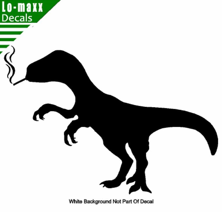 Smoking Dinosaur Art Custom Design Various Sizes & Colors Die Cut Vinyl Decal