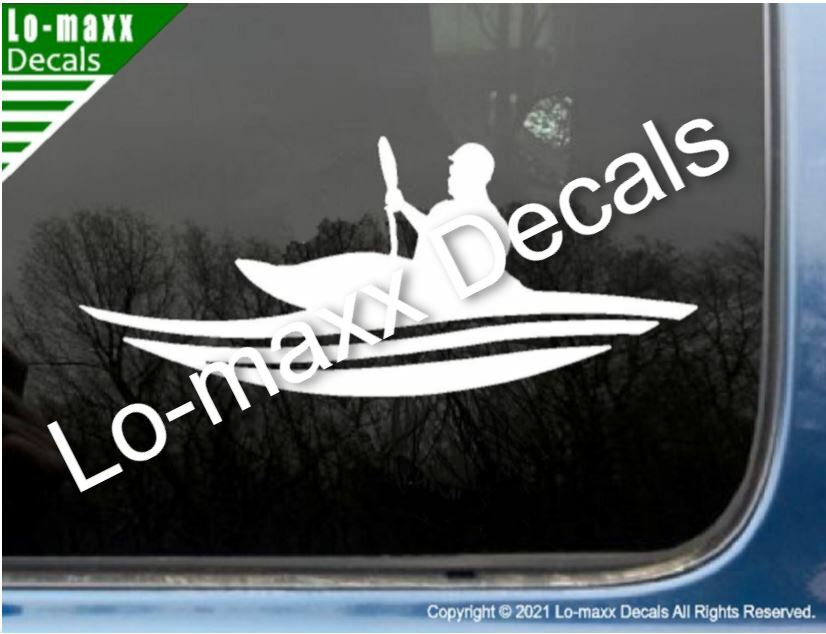 Whitewater Kayaker River Kayaking Original Lo-maxx Design Die Cut Vinyl Decal