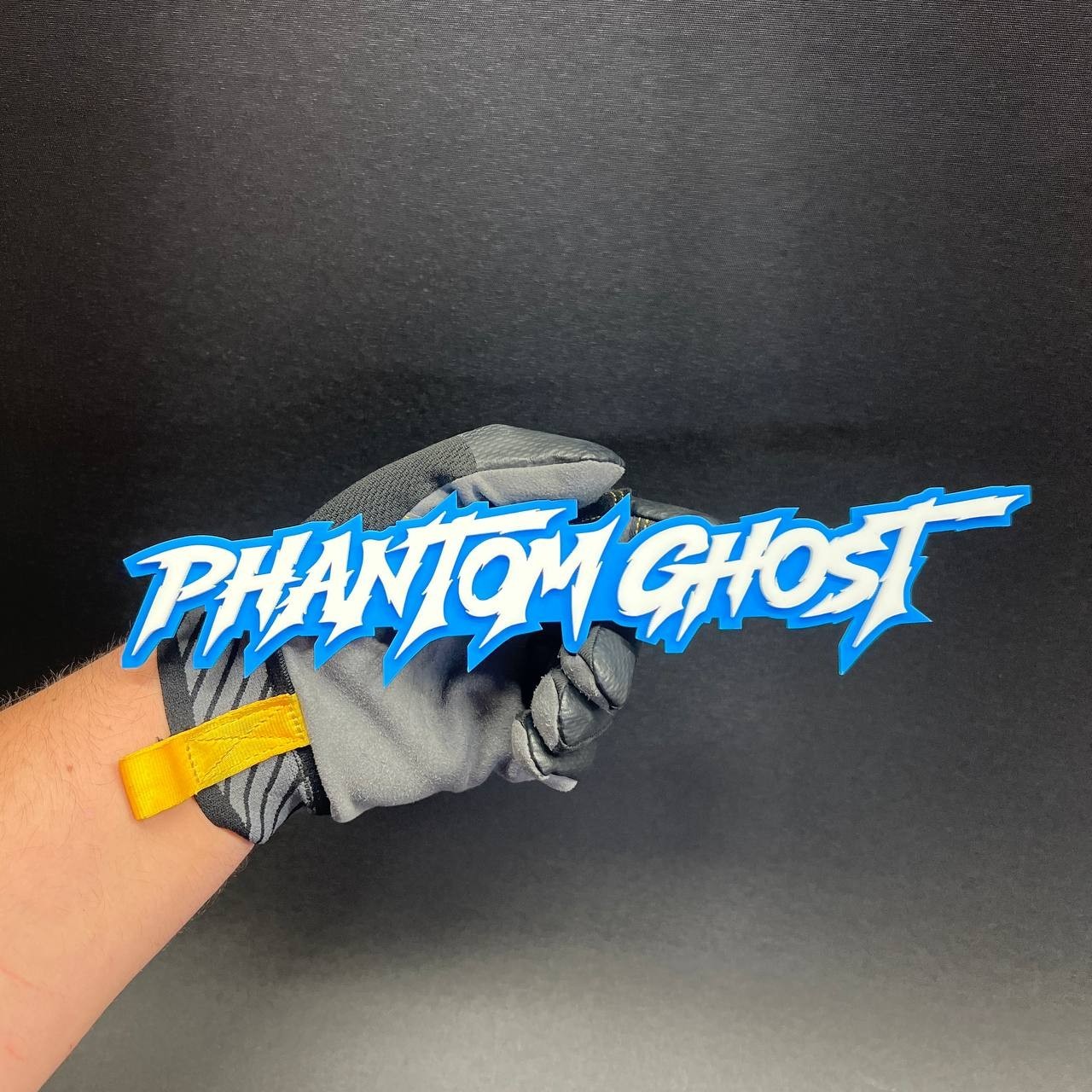 1x Phantom Ghost Custom Text 3D Acrylic Car Emblem Badge Multicolor Laser Cut
