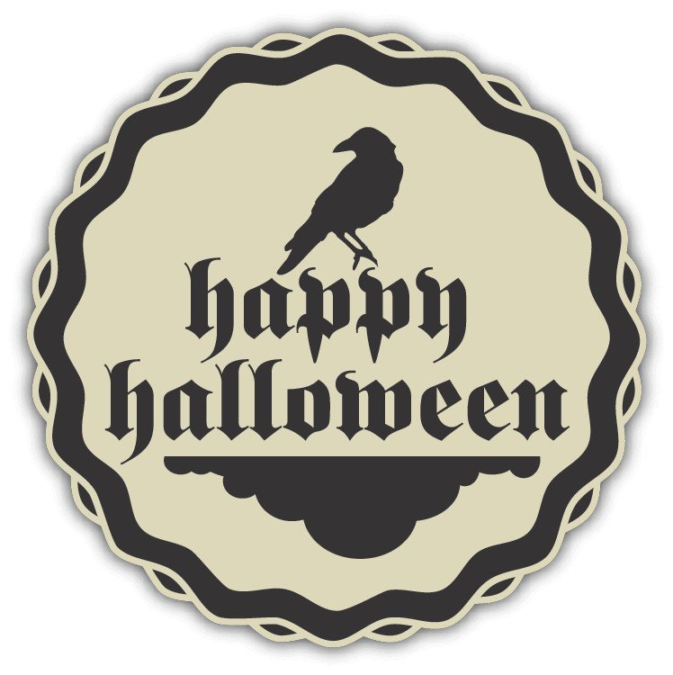Happy Halloween Crow Retro Car Bumper Sticker Decal