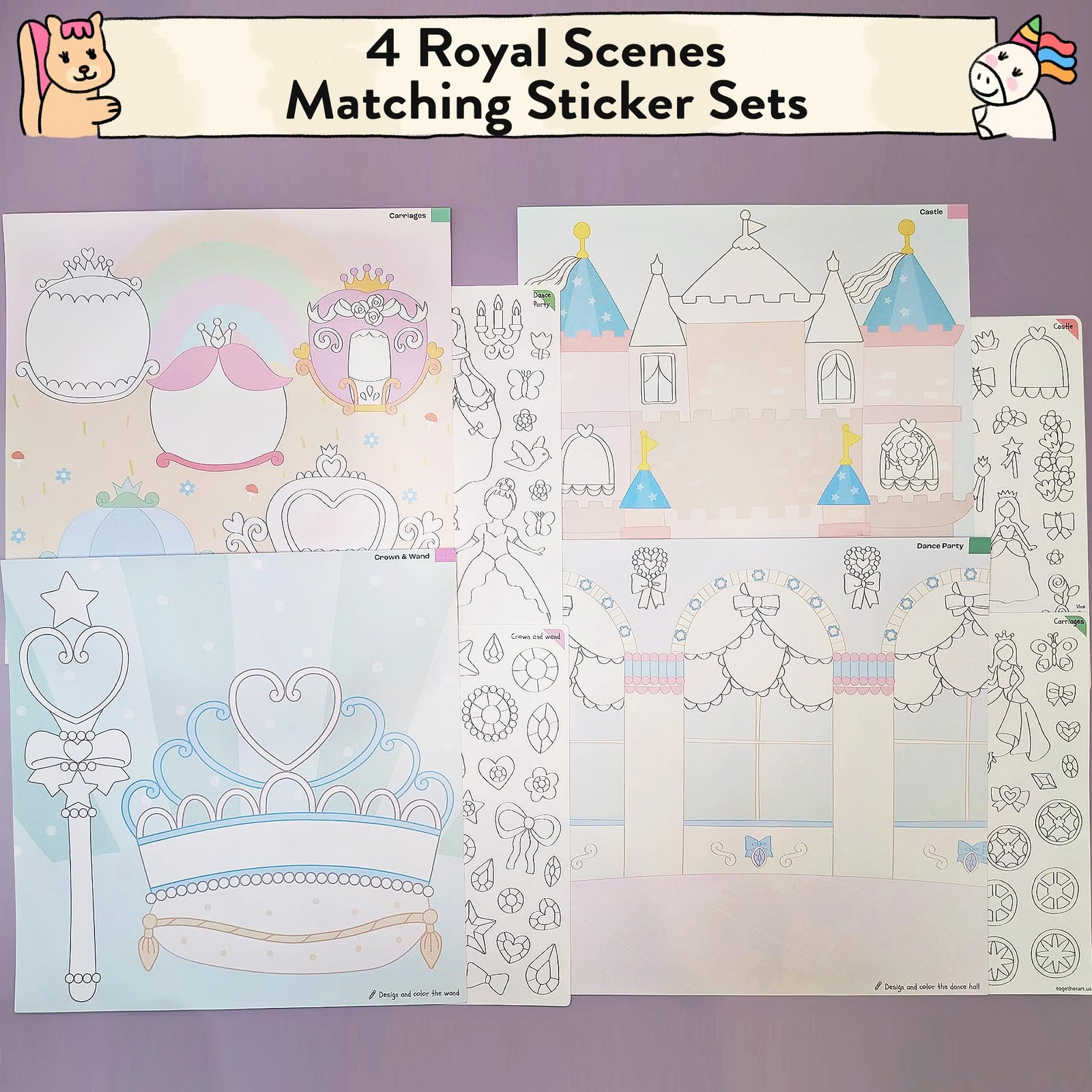 Together Art Princess Color Your Own Storytelling Sticker Kit Your Own Diy
