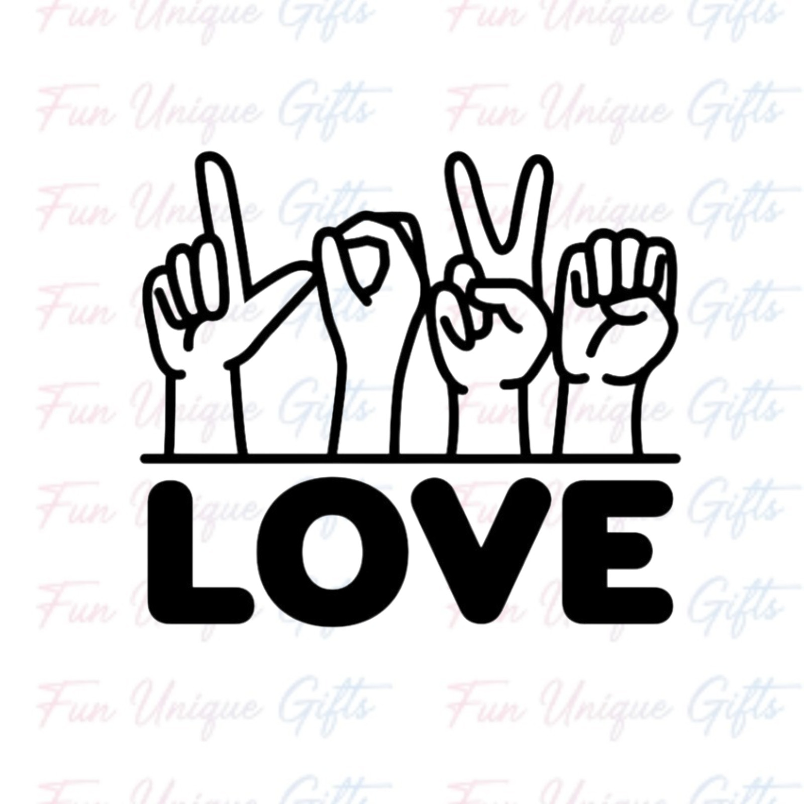 Love Sign Language Vinyl Decal Sticker -Multiple Colors & Sizes- FREE SHIPPING!