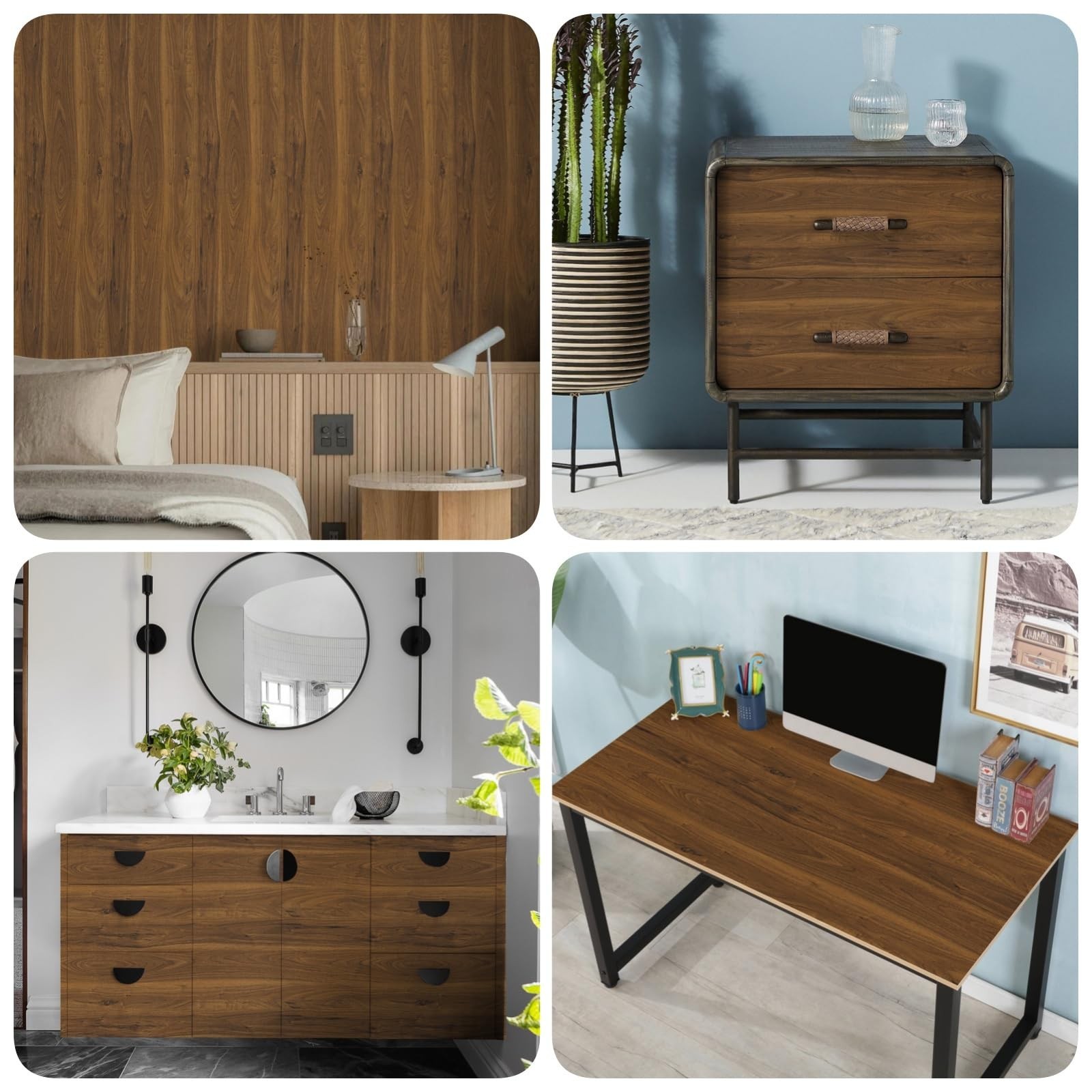 Decoroom Wood Contact Paper Peel and Stick, Thicken Vintage Wood Grain Contac…